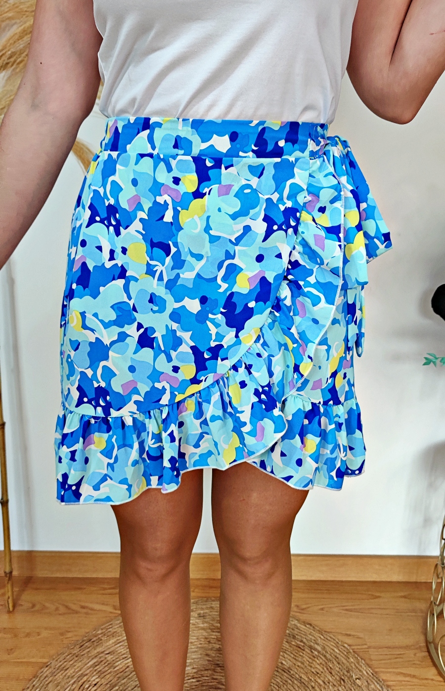 Falda Floral Azul