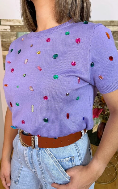 Camiseta Diamantes Lila