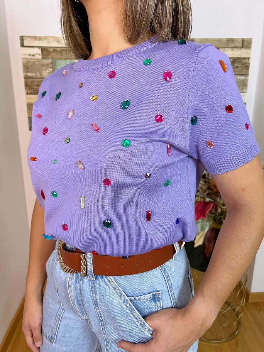 Camiseta Diamantes Lila