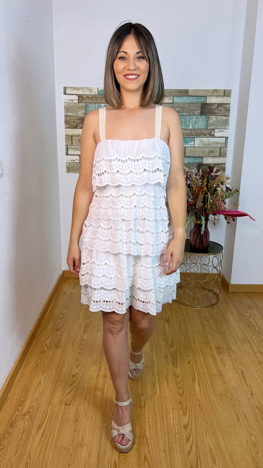Vestido Volantes Blanco