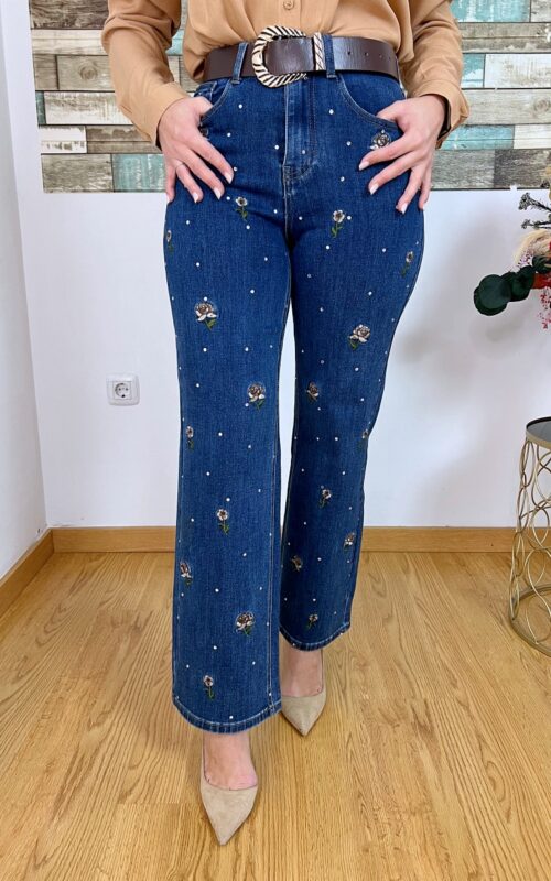 Vaquero Bordado Diamante